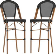 Flash Furniture 30 in Indoor/Outdoor Barstool, Black, 2-Pack | Commercial Grade, Stackable, Indoor/Outdoor Use