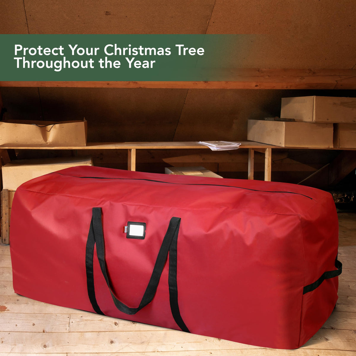 Holiday Cheer Artificial Tree Bag, Fits 9 Foot Tree, Red