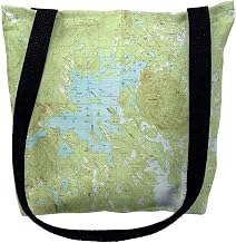 Squam Lake, NH Nautical Map Medium Tote Bag 16x16