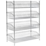 (4) Basket Wire Shelf by Global Industrial – 4, Chrome, Model 798472798472