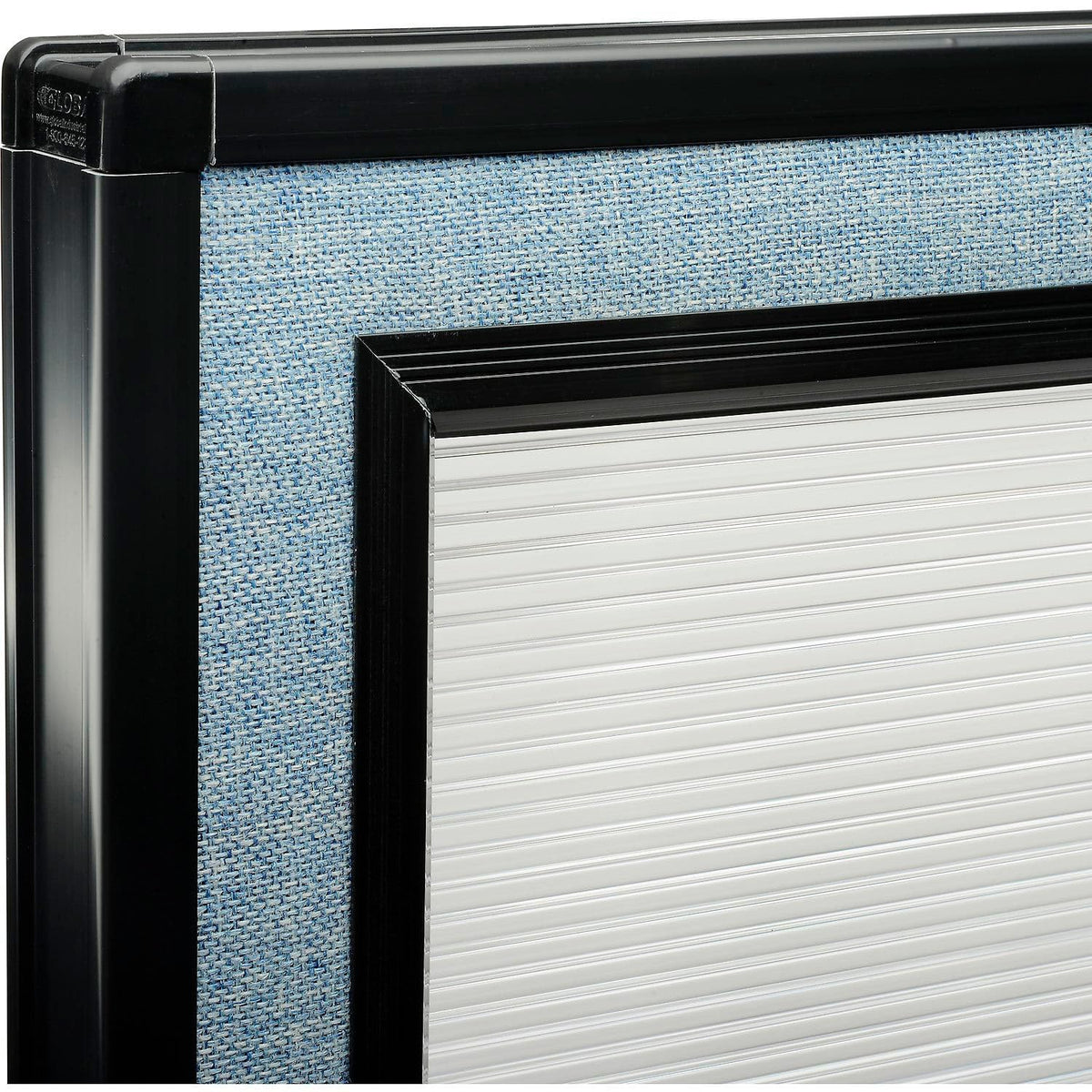 Office Partition Panel with Partial Window by Global Industrial – Steel Frame, Blue, Model OFP048R-96W-BL