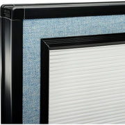 Office Partition Panel with Partial Window by Global Industrial – Alloy Steel, Blue, Model OFP036R-96W-BL
