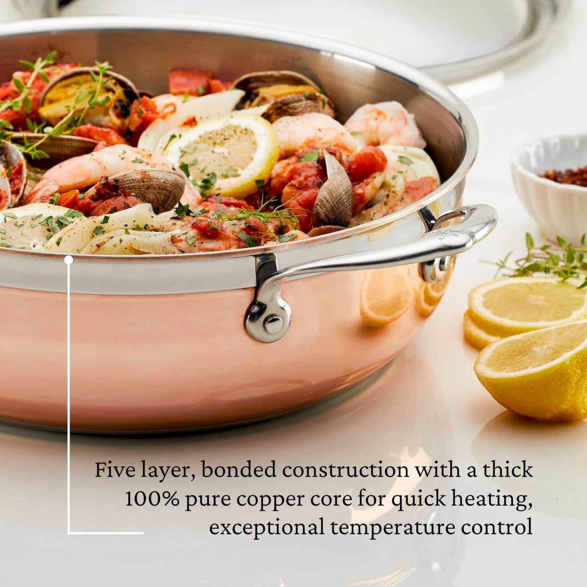 CopperBond Collection - Copper Dutch Oven by Hestan – 5 Quarts, Copper, Model 31711