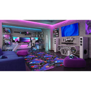 Fluorescent Space Explorer 4' x 6' Area Rug by Joy Carpets – 4' x 6' (Rectangular), Nylon, Fluorescent, Model 43N