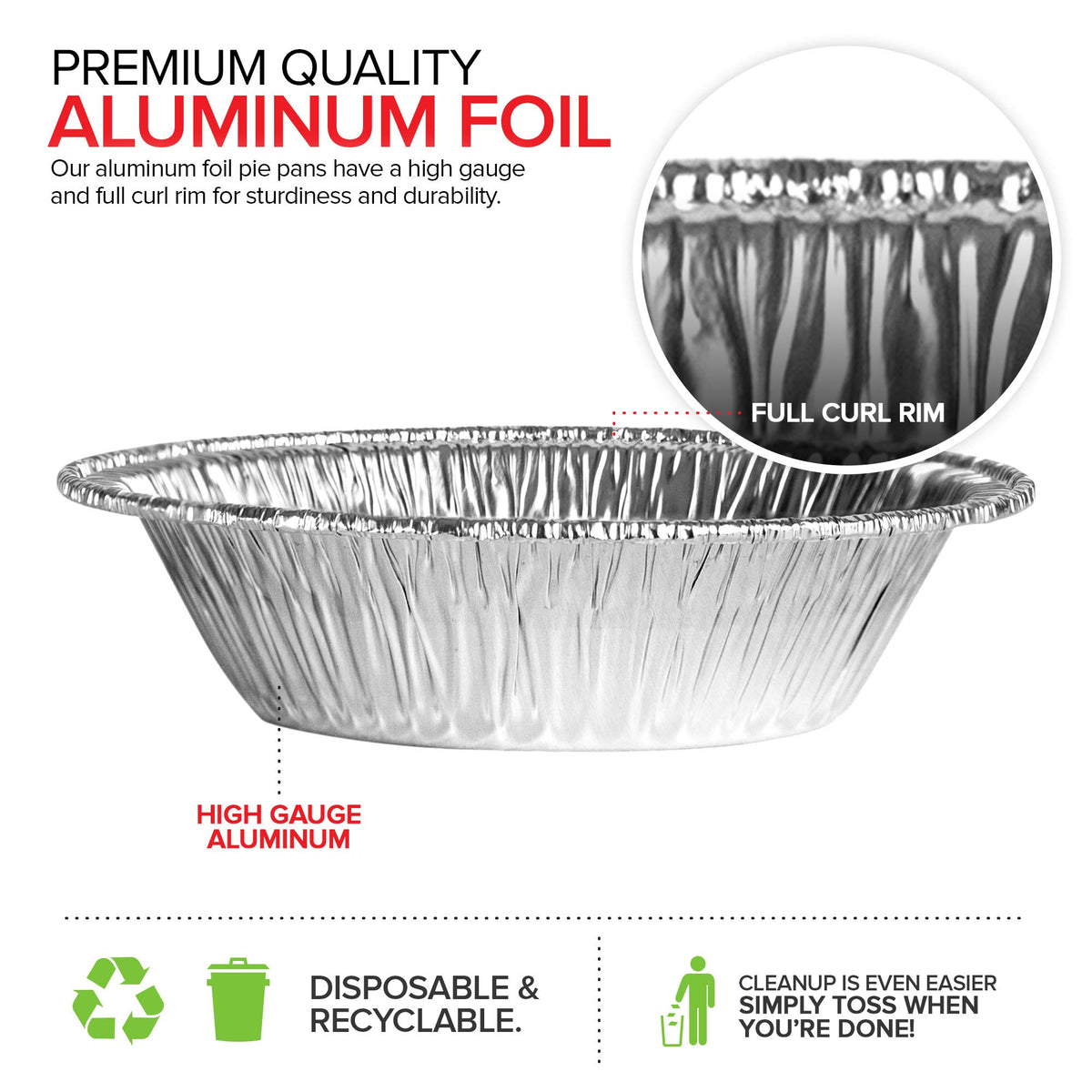 Stock Your Home 50 Pack (4 Inch) / Silver / 50 Pack Pie Pans