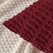 Miulee Corduroy Throw Pillow Covers, 18x18 Inch, Burgundy