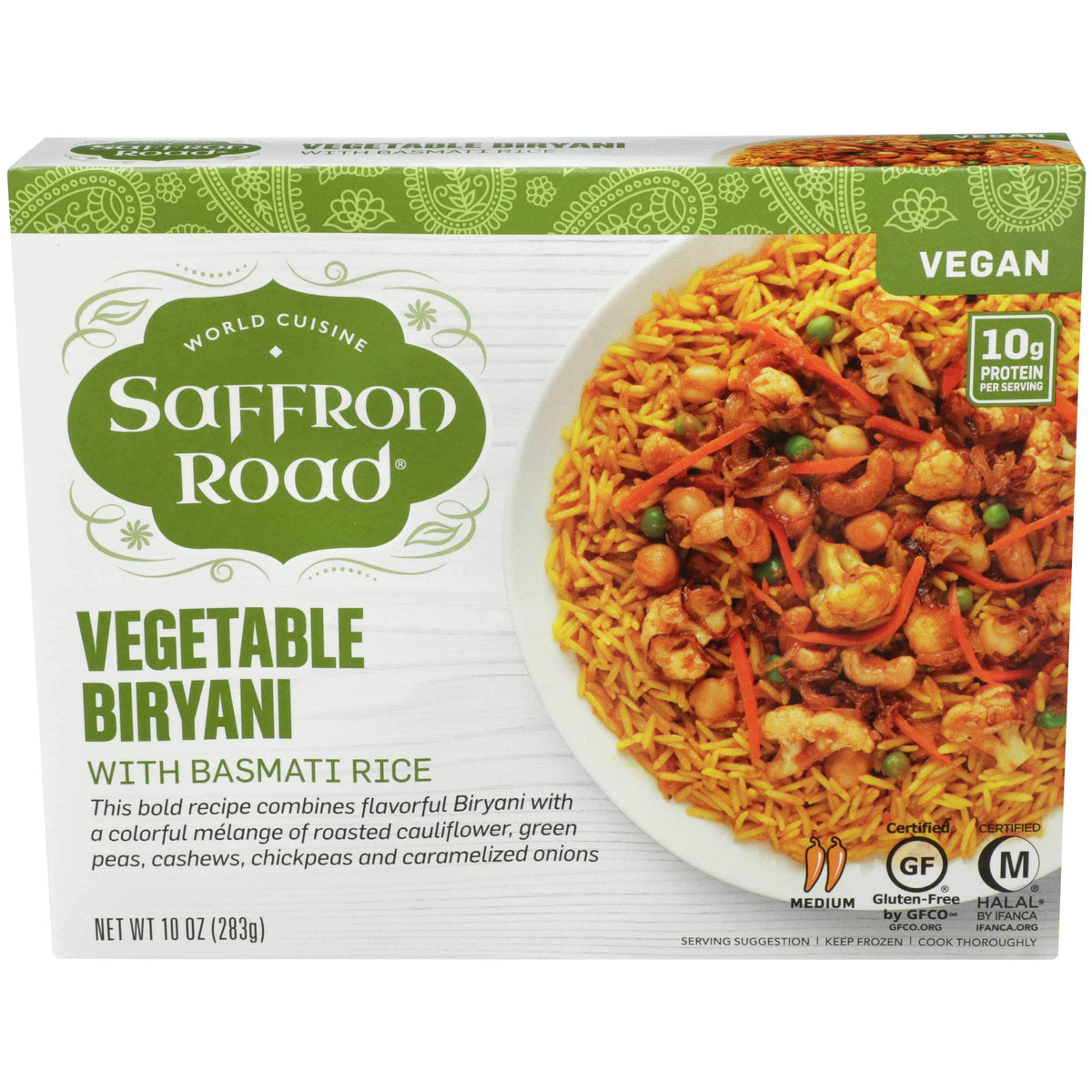 Vegetable Biryani by Saffron Road – 10 oz, Pack of 8