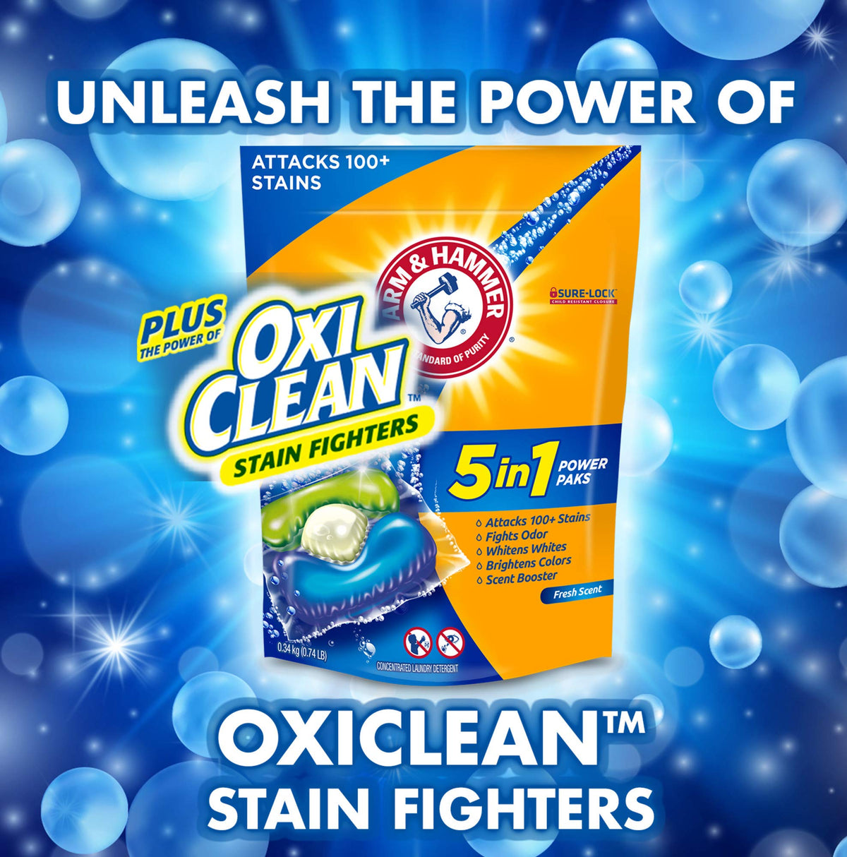 Arm & Hammer 42 Count (Pack of 4) / Fresh Scent / 4 Detergent Pacs & Tablets