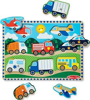 Melissa & Doug Vehicles Wooden Peg Puzzle (8 pcs)