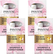 Pantene Nutrient Blends Miracle Moisture Boost Rose Water Shampoo & Conditioner Dual Pack for Dry Hair, Sulfate Free (Pack of 4)
