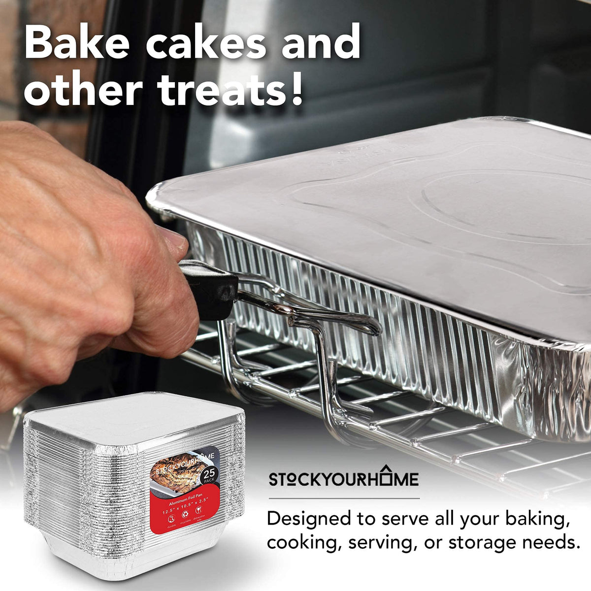 Stock Your Home 10 Pack w/ Lids / Silver / With Lids Disposable Cookware