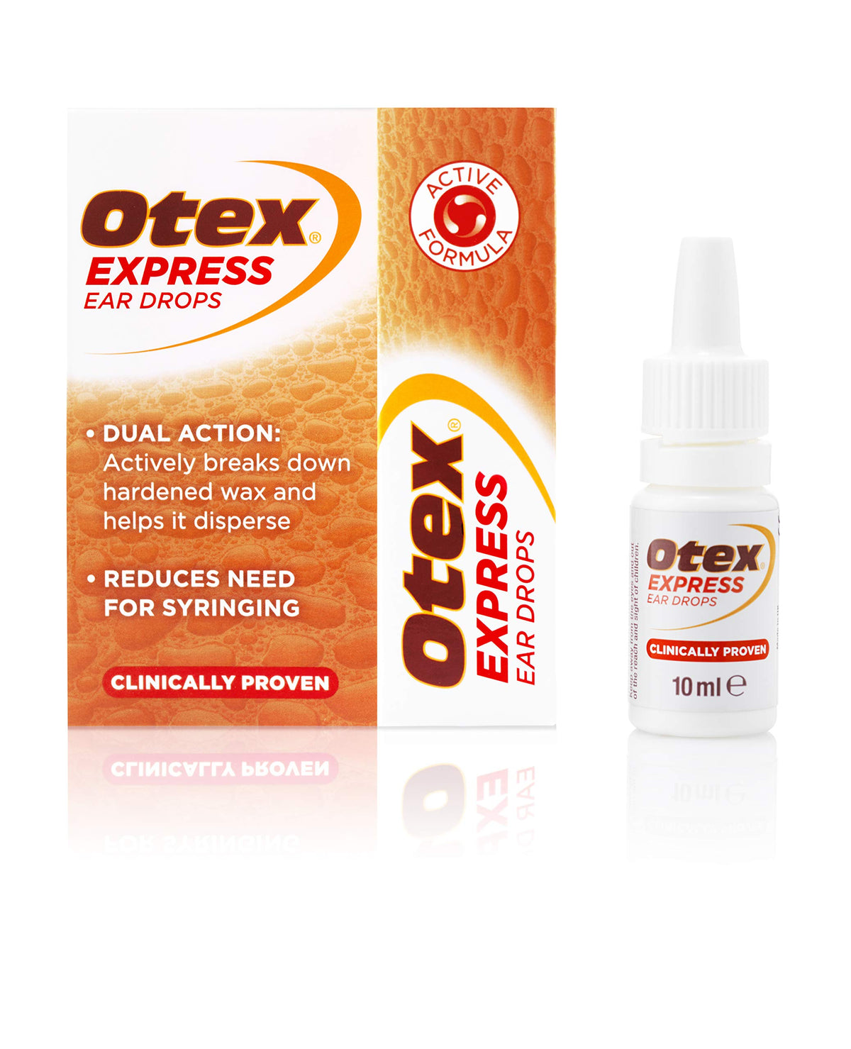 Express Ear Drops for Hardened Ear Wax by OTEX – 0.34 Fl Oz (Pack of 1), Model 100083