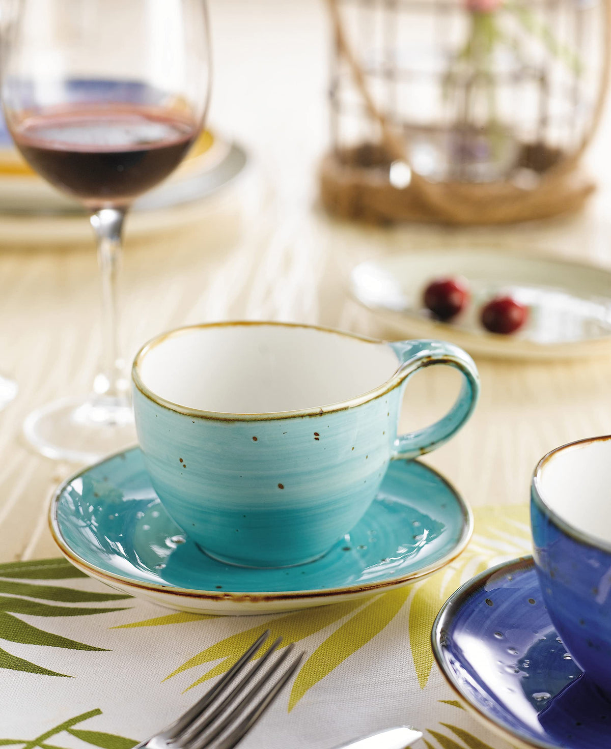 CAC China 13-1/8x7-1/4x1" / Turquoise / Modern Dinner Plates