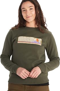 MARMOT Women's Montane Crew Sweatshirt - Screen Printed Graphic on Warm, Breathable, Eco-Friendly Cotton/Poly Blend