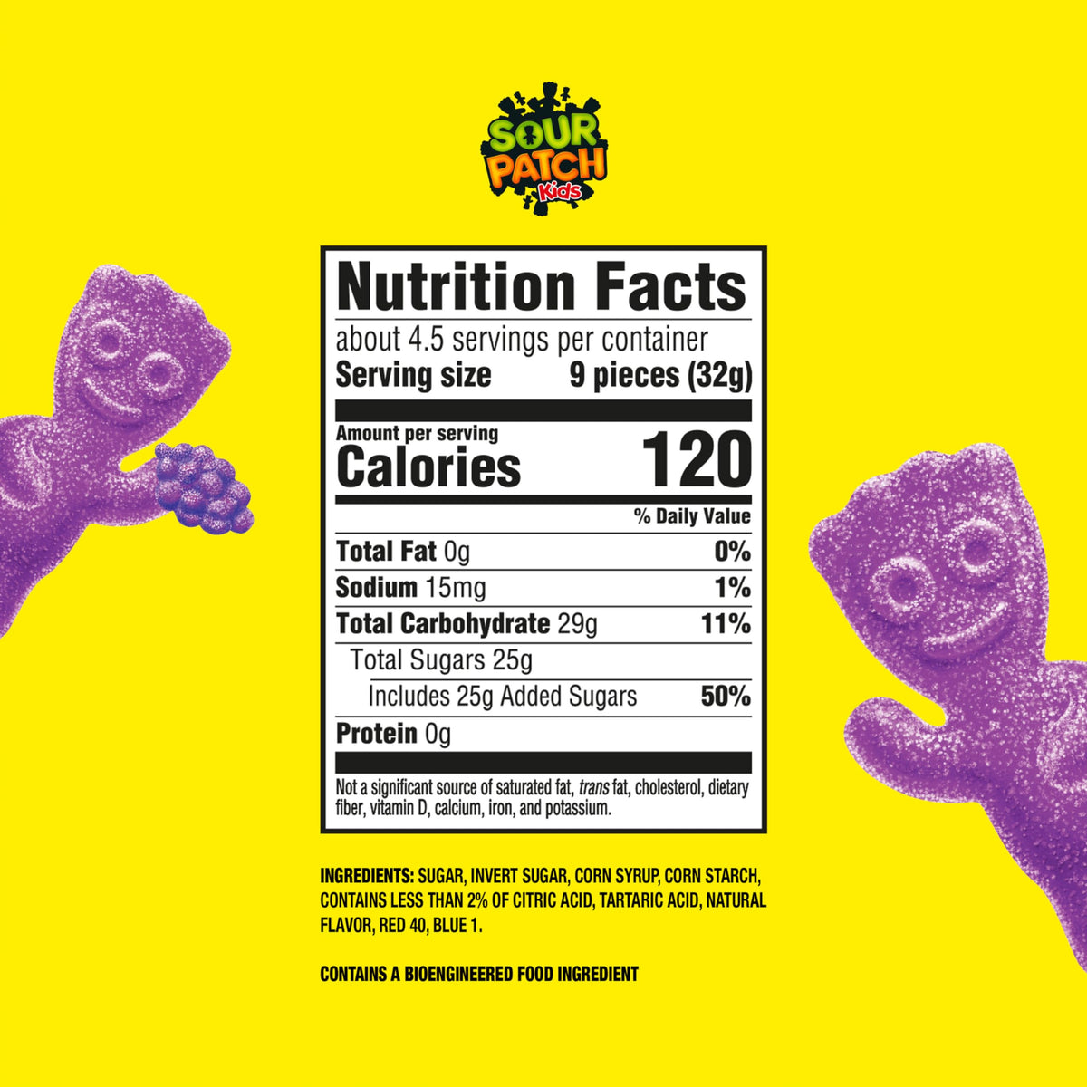 Sour Patch Kids Grape / 5 Ounce (Pack of 12) / Halloween Gummy Candy