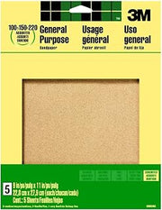 3M 9005NA 9" X 11" Assorted Paint, Wood, Metal Sandpaper Sheets