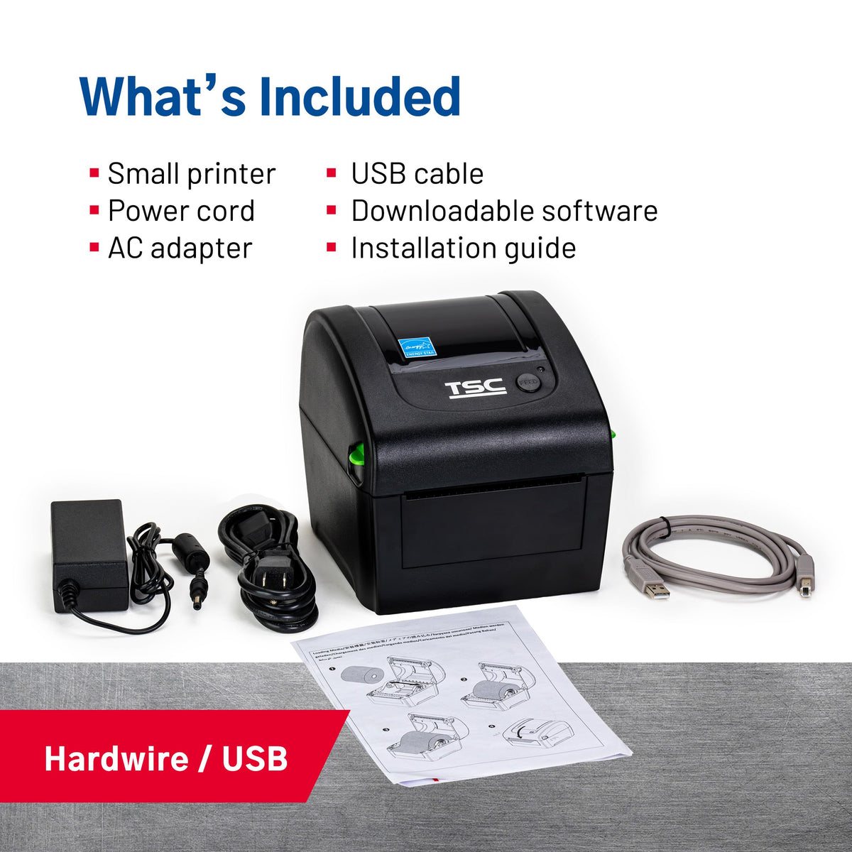 DA210 Shipping Label Printer by TSC – 11 x 7.6 x 7.2 inches, Black, Model 99-158A001-00LF