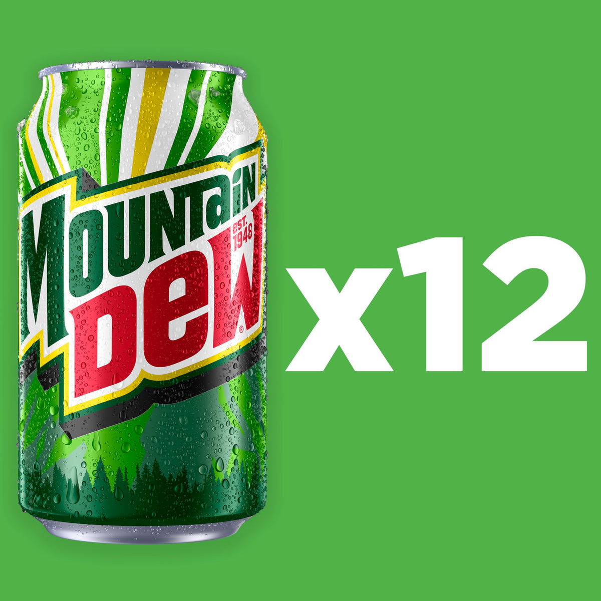 Soda, 12 Fl Oz Cans (Pack of 12) by Mountain Dew – 12 Fl Oz (Pack of 12), Clear, Pack of 12, Model 83776