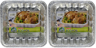 Poultry Pans by Handi-Foil – 3 Count (Pack of 2), Aluminum, Plateado, Model 632961