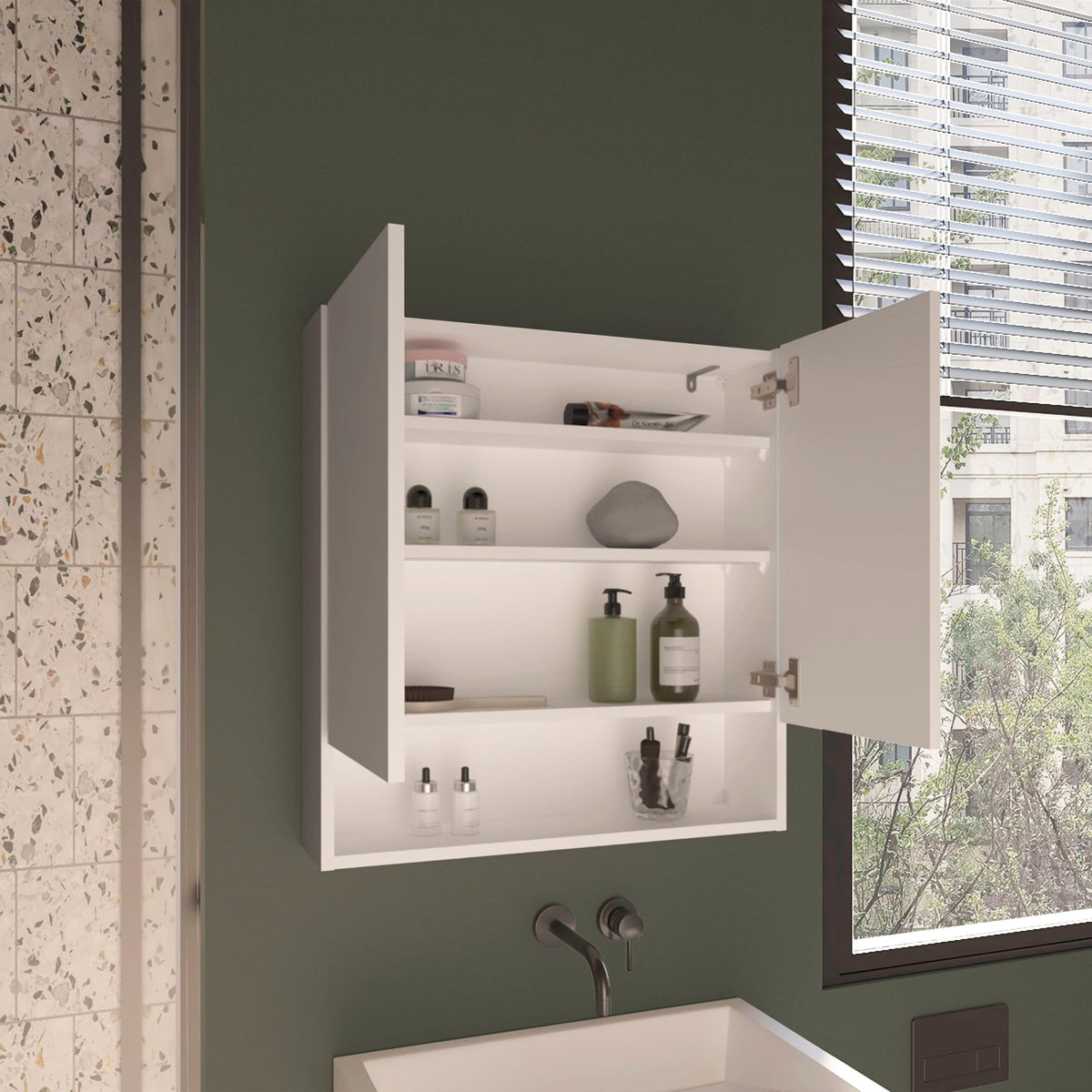 25" Susitna Medicine Cabinet by DEPOT E-SHOP – Engineered Wood, White, Model DE-GLB11600