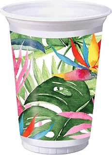 Creative Converting Floral Paradise Plastic Cups, 8 ct