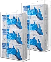 Stock Your Home Triple Acrylic Glove Dispenser, 2 Pack, Wall Mount | Tissue Box Shelf, For Kitchen, Cleaning Closet, Lab, Exam Room, Office, Clear Acrylic, Easy Install