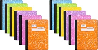 Mead Composition Notebook, Wide Ruled Paper, 7-1/2" x 9-3/4", 100 Sheets per Comp Book, Assorted Colors (950054-ECM) (Pack of 12)