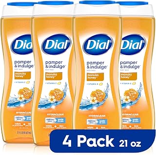 Dial Body Wash, Pamper & Indulge Manuka Honey, 21 fl oz, Pack of 4