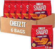 Cheez-It Snap'd Cheesy Baked Chips, Thin Crisps, Lunch Snacks, Honey BBQ (6 Bags)