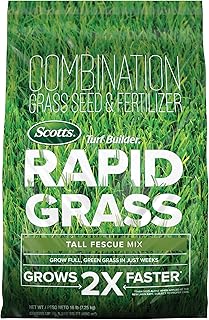 Scotts Turf Builder Rapid Grass Tall Fescue Mix, 16 lbs. | Combination Grass Seed and Fertilizer for Lawns, Lawn Seed That Grows in Just Weeks