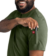 Men's Short Sleeve Heavyweight Slim Fit Cotton T-Shirt by Red Kap – Cotton, Heather Dark Forest, Model S5K6HD SS S