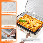 Lifewit Expandable Insulated Casserole Carrier, Double Decker, Cream