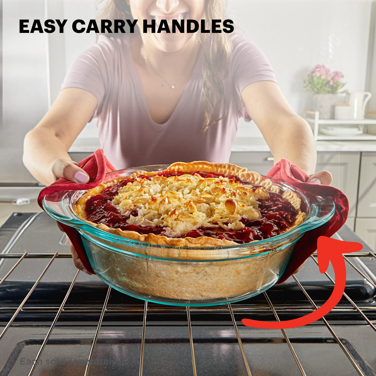 Pyrex Deep Round Glass Bakeware Set, 9.5 Inch, Clear 2 Pack