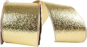 Reliant Ribbon 1660W-035-10K Cracked Ice Display Wired Edge Ribbon, 4 Inch X 50 Yards, Gold