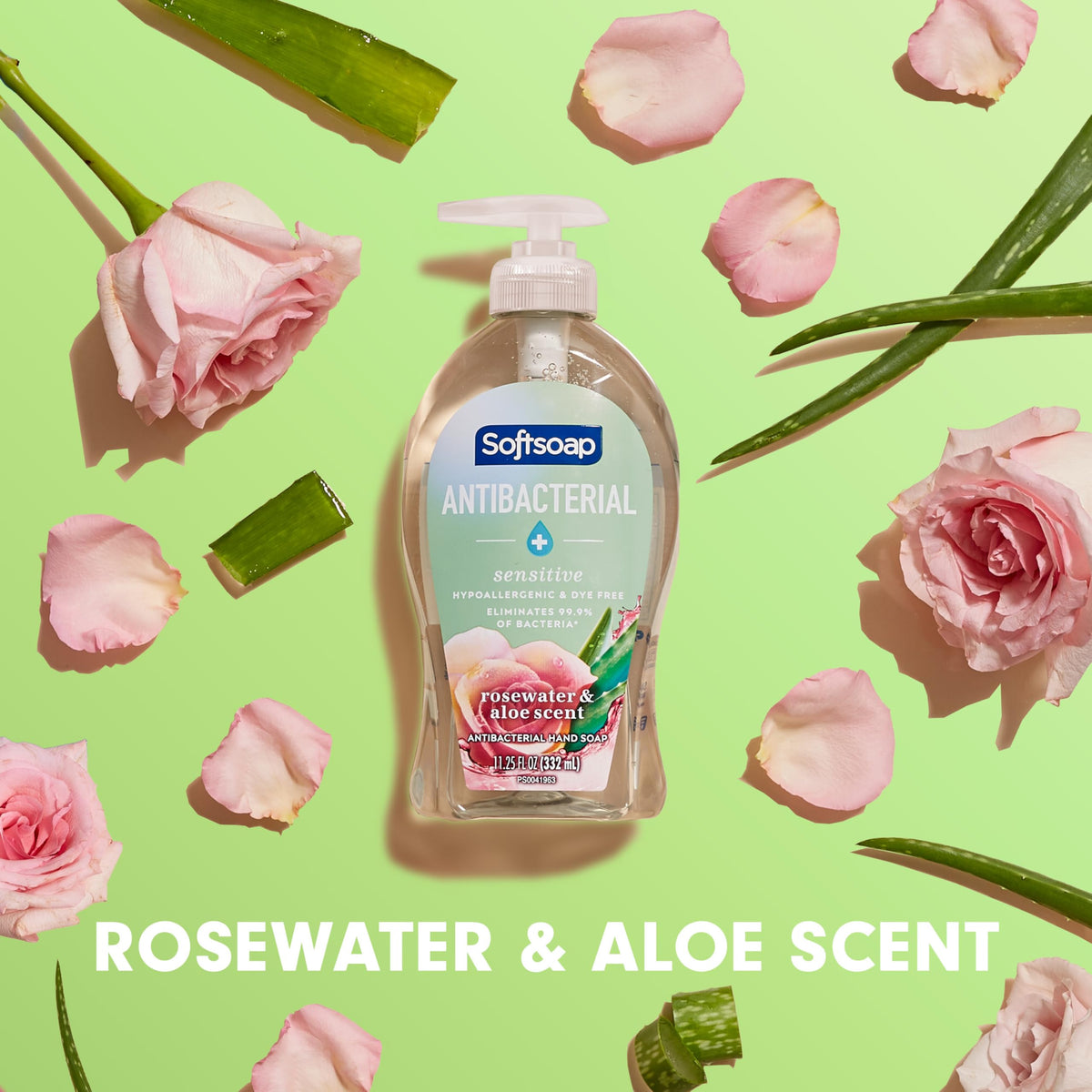 Softsoap Rosewater & Aloe / 11.25 Fl Oz (Pack of 12) / Transparente Hand Wash