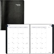 Blueline Essential Academic Monthly Planner, 14 Months, July 2023 to August 2024, Twin-Wire Binding, Soft Vicuana Cover, 11" x 8.5", Black (CA701.BLK-24)