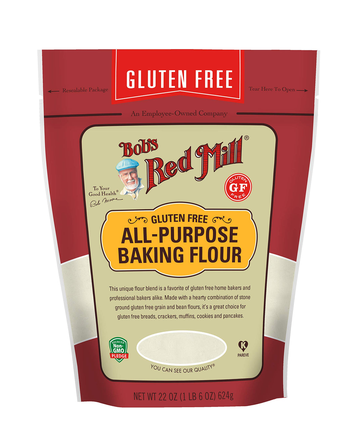 Bob's Red Mill 22 Ounce (Pack of 1) / Light tan / Resealable Wheat Flours & Meals