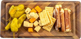 Tablecraft Aeris Collection™ Rectangular Tone on Tone Serving Plate, Melamine with Wood Pattern Finish, Perfect for Appetizers, Charcuterie, and Small Plates, 13.75 x 6.5 x 0.5 Inch