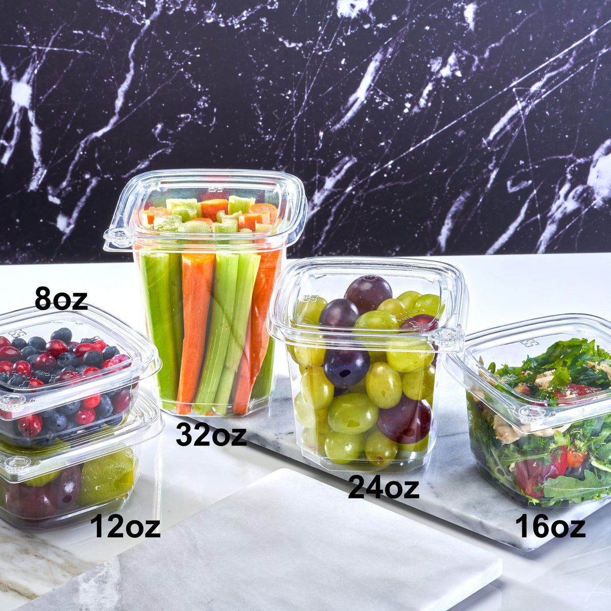 BUT-N-LOC 32 oz Tamper Evident Square Deli Container - Lids Sold Separately - for Accessories – Lego, Candy, Cookie, Dessert, Snack, Fruit, togo box (Case of 500)
