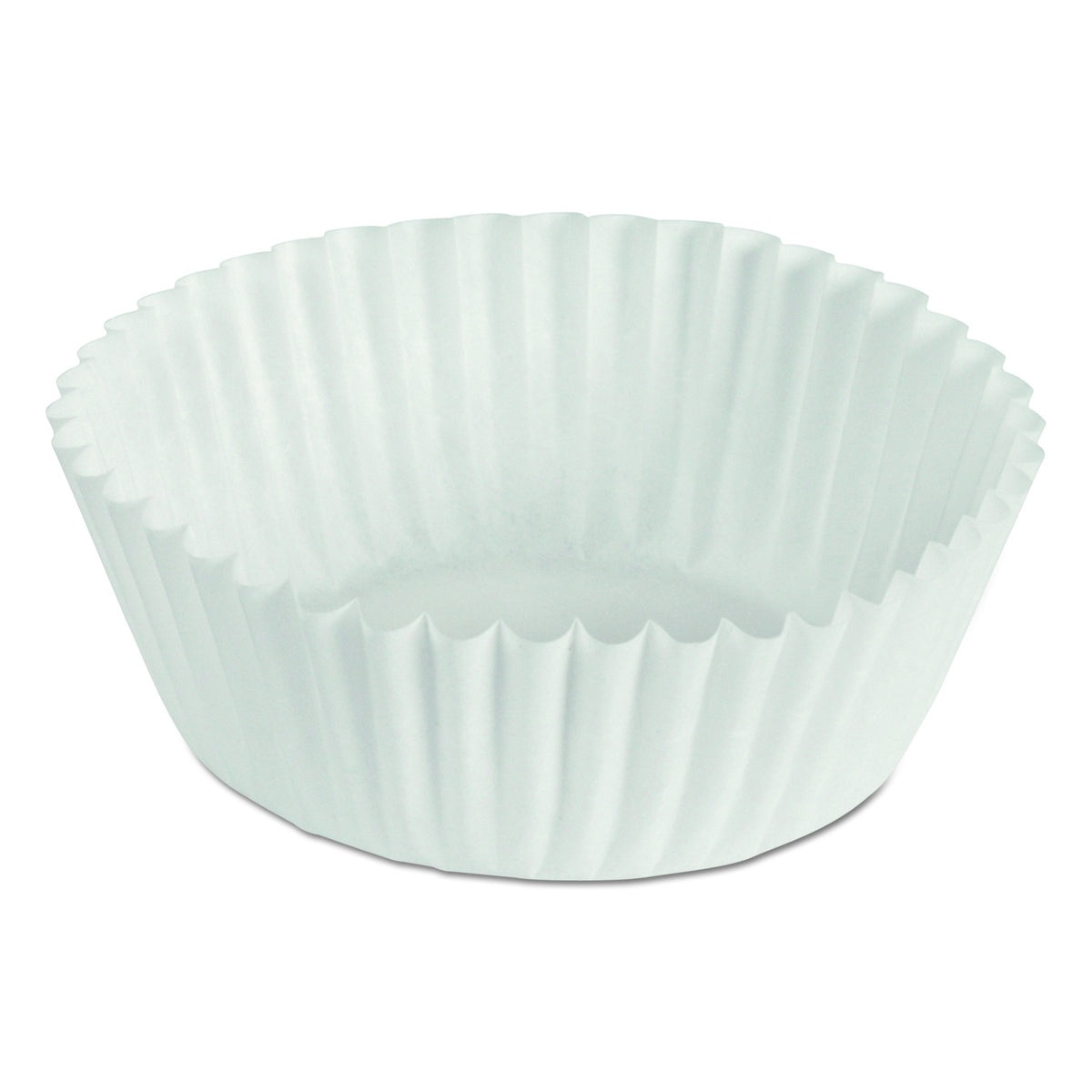 Hoffmaster 610020 1-3/4 Inch Bottom Width by 1-1/8 Inch Wall Height 4 Inch White Fluted Paper Bake Cup 500-Pack (Case of 20)