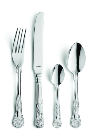 Monogram Kings 16 Piece Boxed Flatware Set for 4 people by Amefa – Regular, Stainless Steel, Pack of 16, Model 623000MV58F80