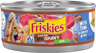 Purina Friskies Wet Cat Food, Extra Gravy Pate, Tuna, (24) 5.5 oz. Cans