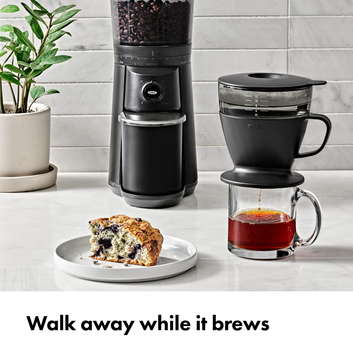 Brew Single Serve Pour-Over Coffee Maker by OXO – 12 ounces, Matte Black, Model 8726100