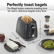 2 Slice Toaster With Bagel by Hamilton Beach – 2 Slice, Plastic, Black, Model 22915