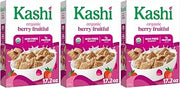 Kashi Breakfast Cereal, Organic, Fiber Cereal, Berry Fruitful, 17.2oz Box (1 Box) (Pack of 3)