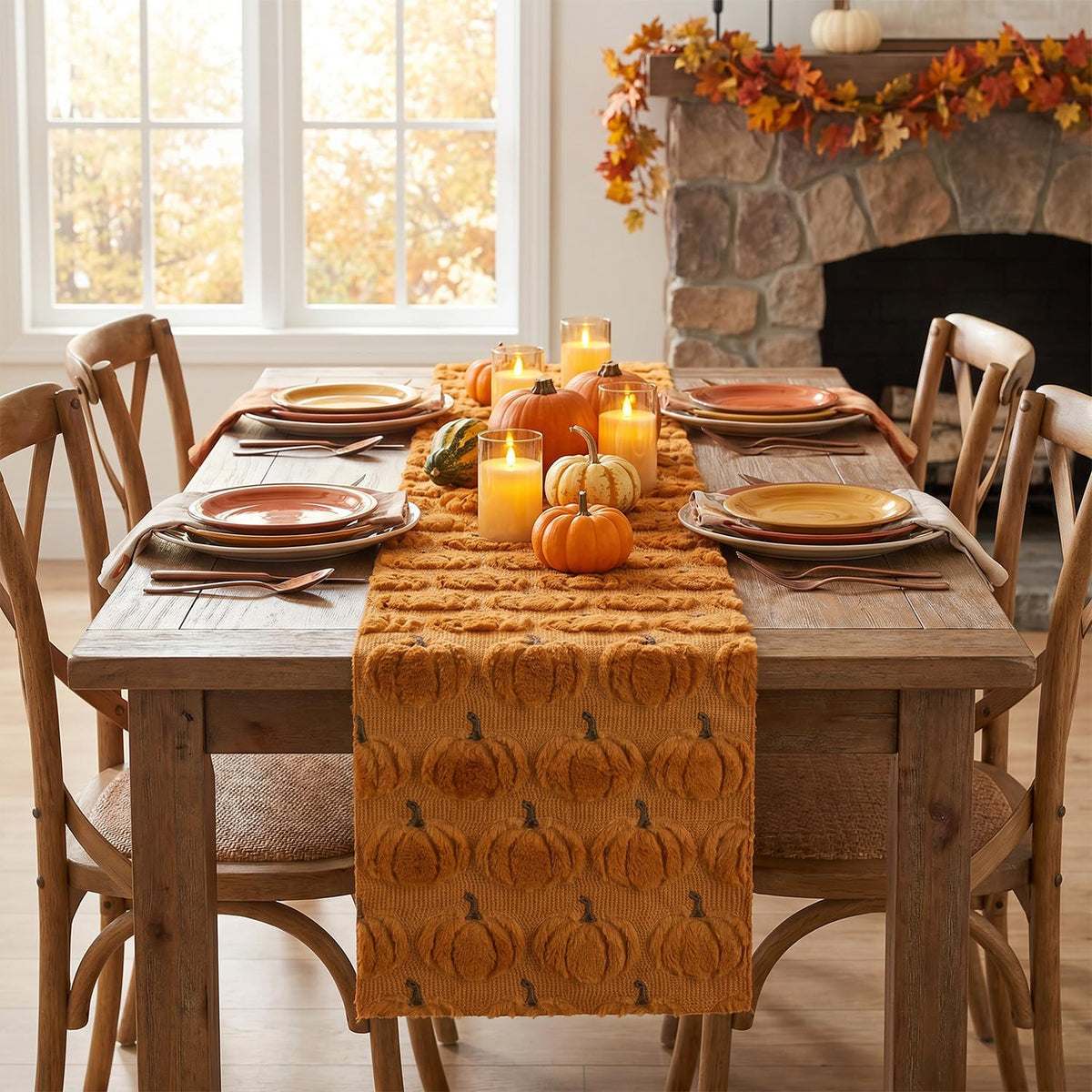 Artoid Mode Faux Fur Table Runner, 13 x 72 Inch, Caramel