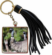 3dRose Emu wildlife, Victoria, Australia - AU01 MZW0318 - Martin Zwick Tassel Key Chain