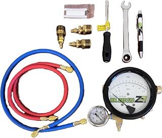 Back Flow Prevention 2 Valve Gauge Test Kit, with Gauge, Hoses, Brass Fittings, and Hard Shell Case