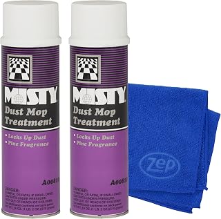 Zep Misty Chalkboard & Whiteboard Cleaner 19 oz (2 Units) & A Blue Microfiber Rag ECBD038 - Dry-Erase Board and Chalkboard Cleaner for Classrooms and Offices