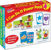 Trend Enterprises I Can Do It Power Pack, 4 Flash Card Set Includes Sequence Rummy, Shapes & Colors Memory Match, Numbers Go Fish, Alphabet Old Maid, Self-Checking Design, for Ages 3 and Up